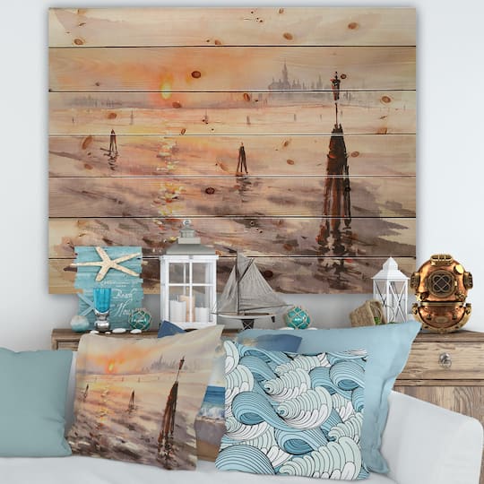 Designart - Panorama of Venice Laguna At Sunset